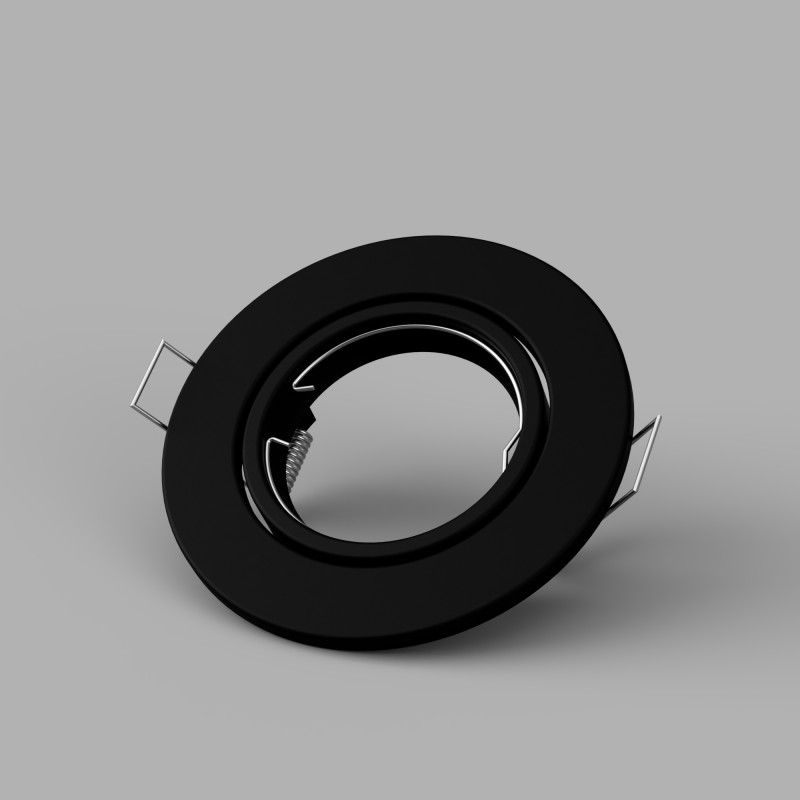 PORTAFARETTO  ORIENTABILE IN METALLO PER 1 GU10 DIAMETRO 90MM NERO