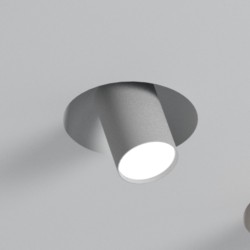 PORTAFARETTO DA INCASSO GESSO CERAMICO COMPLETO DI SPOT ORIENTABILE BIANCO PER 1 GU10 16,6X16,5H6CM MISURA DELLO SPOT8X5,3CM