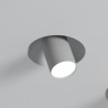 PORTAFARETTO DA INCASSO GESSO CERAMICO COMPLETO DI SPOT ORIENTABILE BIANCO PER 1 GU10 16,6X16,5H6CM MISURA DELLO SPOT8X5,3CM
