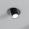 PORTAFARETTO DA INCASSO IN GESSO CERAMICO COMPLETO DI SPOT ORIENTABILE NERO PER 1 GU10 16,6X16,5H6CM MISURA DELLOSPOT8X5,3CM