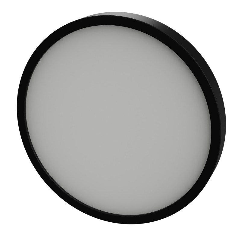 Uranus-23 PLAFONIERA IN ALLUMNIO E ACRILICO  SLIM Diametro 23cm NERO IP44 18W 3CCT