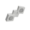 BLOCKING 2 PLAFONE IN GESSO CERAMICO CON LINEA TRAPEZOIDALE  28X28 H6 COMPLETO DI PORTA LAMPADA 2 GX53