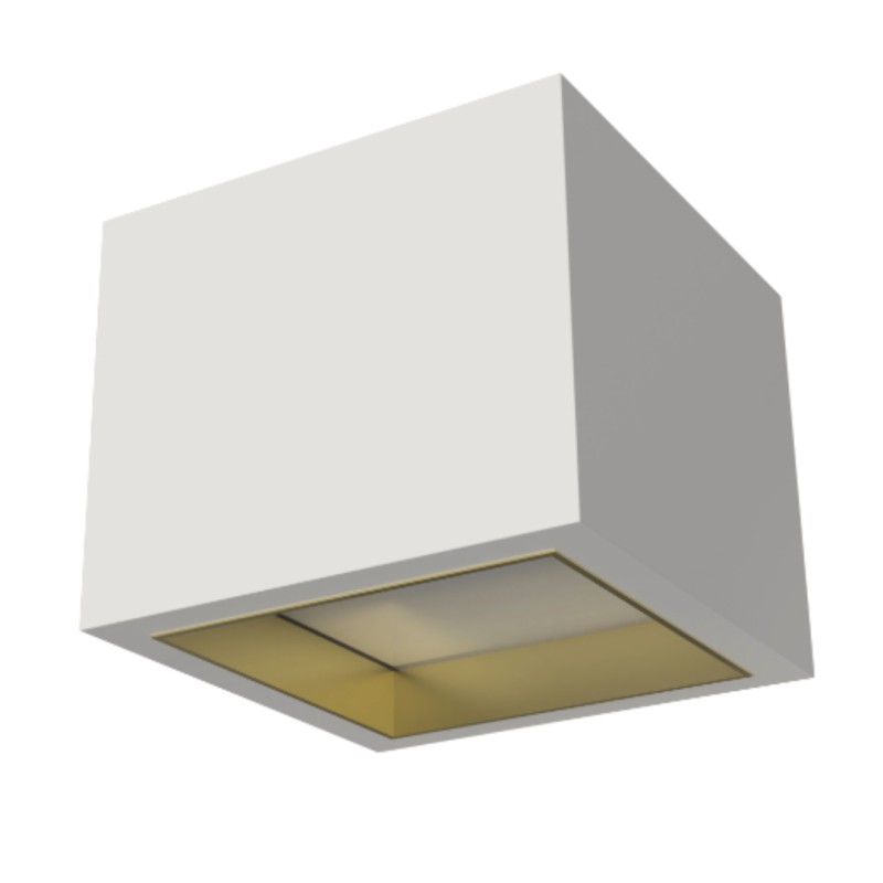 TUB-QO PLAFONE IN GESSO CERAMICO CON GHIERA ORO QUADRATO  11X11H5,5