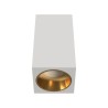 TWIN SHORT-O PLAFONE IN GESSO CERAMICO CON GHIERA ORO A FILO PER 1 GU10 COMPLETO DI PORTALAMPADE E KIT FISSAGGIO 7X7XH13 CM