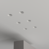 PORTAFARETTO DA INCASSO IN GESSO CERAMICO X 1 GU10 COMPLETO DI PORTALAMPADA E MOLLA FERMAFARETTO LACCATA BIANCA FORO 10CM TONDO