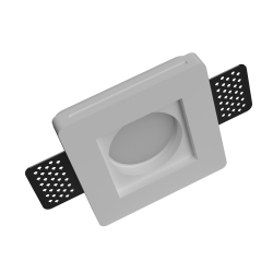 PORTAFARETTO QUADRATO SLIM IN GESSO X1 GU10 CON ALETTE FISSE9,5cm x 9,5cm PROFONDITA' 8,5 cod. 040