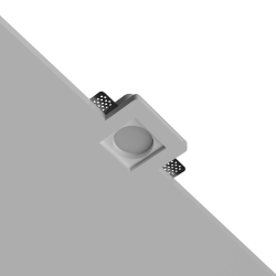 PORTAFARETTO QUADRATO SLIM IN GESSO X1 GU10 CON ALETTE FISSE9,5cm x 9,5cm PROFONDITA' 8,5 cod. 040
