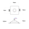 Etna - faretto in gesso da incasso per lampade gu10 con apertura ad angolo smussato