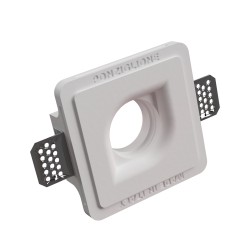 PORTAFARETTO DA INCASSO IN GESSO CERAMICO 12X12 H 8,5 CM COMLETO DI PORTA LAMPADA ANTISHOCK GU10 E MOLLA X BLOCCO BIANCA CON AL