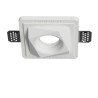 PORTAFARETTO DA INCASSO IN GESSO CERAMICO 13X13 H8,5 CM COMPLETO DI PORTA FARETTO ANTISHOCK GU10 MOLLA DI BLOCCO BIANCA
