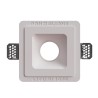 POTAFARETTO DA INCASSO IN GESSO CERAMICO 14X14 H12 COMPLETO DI PORTA LAMPADA GU10 ANTISHOCK MOLLA BIANCA ALETTE REGOLABILI