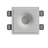 PORTAFARETTO DA INCASSO IN GESSO CERAMICO 18,5X18,5 H10,5CM COMPLETO DI PORTA LAMPADA ANTISHOCK GU10 E MOLLA X BLOCCO BIANCA