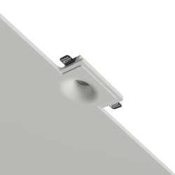 PORTAFARETTO DA INCASSO IN GESSO CERAMICO 18,5X18,5 H10,5CM COMPLETO DI PORTA LAMPADA ANTISHOCK GU10 E MOLLA X BLOCCO BIANCA