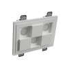 PORTAFARETTO DA INCASSO IN GESSO CERAMICO 22X29,5 H 4 CM COMPLETO DI PORTA LAMPADA ANTISHOCK 3 GU10 MOLLA DI BLOCCO BIANCA CON