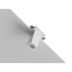 PORTAFARETTO DA INCASSO IN GESSO CERAMICO 14X14 H3,5 CON FORME CUBICA E ASSE DISALLINEATO SPORGENZA 19CM COMPLETO DI PORTA LAMP