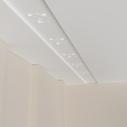 PORTAFARETTO DA INCASSO IN GESSO CERAMICO 34X34 H9 COMPLETO DI PORTA LAMPADA ANTISHOCK 3 GU10 E MOLLE DI BLOCCO BIANCA