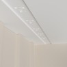 PORTAFARETTO DA INCASSO IN GESSO CERAMICO 34X34 H9 COMPLETO DI PORTA LAMPADA ANTISHOCK 3 GU10 E MOLLE DI BLOCCO BIANCA