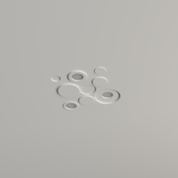 PORTAFARETTO DA INCASSO IN GESSO CERAMICO 34X34 H9 COMPLETO DI PORTA LAMPADA ANTISHOCK 3 GU10 E MOLLA X BLOCCO BIANCA
