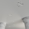 PORTAFARETTO DA INCASSO IN GESSO CERAMICO 34X34 H9 COMPLETO DI PORTA LAMPADA ANTISHOCK 3 GU10 E MOLLA X BLOCCO BIANCA