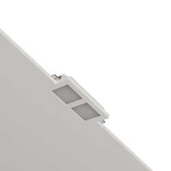 PORTAFARETTO SLIM DA INCASSO IN GESSO CERAMICO PER 2 GU10 CON DIFFUSORE COMPLETO DI PORTALAMPADE E MOLLA FERMA FARETTO 22X12XH9