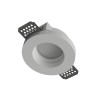 PORTAFARETTO DA INCASSO IN GESSO CERAMICO X 1 GU10 COMPLETO DI PORTALAMPADA E MOLLA FERMAFARETTO LACCATA BIANCA FORO 10CM TONDO
