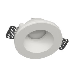 PORTAFARETTO TONDO IN GESSO X1 GU10 CON ALETTE FISSE DIAMETRO 12,5cm PROFONDITA' 9,5cm