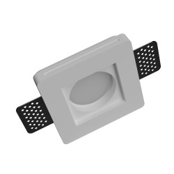 PORTAFARETTO QUADRATO SLIM IN GESSO X1 GU10 CON ALETTE FISSE9,5cm x 9,5cm PROFONDITA' 8,5 cod. 040