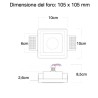 PORTAFARETTO QUADRATO SLIM IN GESSO X1 GU10 CON ALETTE FISSE9,5cm x 9,5cm PROFONDITA' 8,5 cod. 040