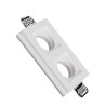 PORTAFARETTO DOPPIO IN GESSO X2 GU10 ALETTE FISSE17,5cm x9,5cm PROFONDITA' 8cm