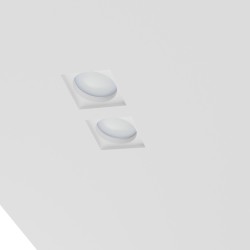 PORTAFARETTO DOPPIO IN GESSO X2 GU10 ALETTE FISSE17,5cm x9,5cm PROFONDITA' 8cm
