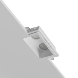 PORTAFARETTO DA INCASSO RETTANGOLARE IN GESSO CERMICO X 2 GU10 FORO 19X12 PRODITA' 11,5CM