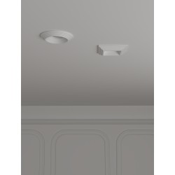PORTAFARETTO IN GESSO CERAMICO DA INCASSO A MOLLE X 1 GU10 D.16 H.8,5
