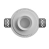 PORTAFARETTO DA INCASSO IN GESSO CERAMICO CON GHIERA IN METALLO BIANCO SPORGENTE PER 1 GU10 COMPLETO DI PORTALAMPADE DIAMETRO12