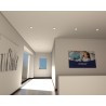 PORTAFARETTO DA INCASSO IN GESSO CERAMICO CON GHIERA IN METALLO BIANCO SPORGENTE PER 1 GU10 COMPLETO DI PORTALAMPADE DIAMETRO12