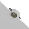 PORTAFARETTO DA INCASSO IN GESSO CERAMICO CON GHIERA IN METALLO ORO SPORGENTE PER 1 GU10 COMPLETO DI PORTALAMPADE DIAMETRO 12X1