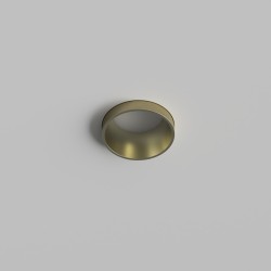 PORTAFARETTO DA INCASSO IN GESSO CERAMICO CON GHIERA IN METALLO ORO SPORGENTE PER 1 GU10 COMPLETO DI PORTALAMPADE DIAMETRO 12X1