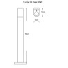 PALO DA ESTERNO  IN  ALLUMNIO IP54 X 1 GU10 CORTEN 14X70CM