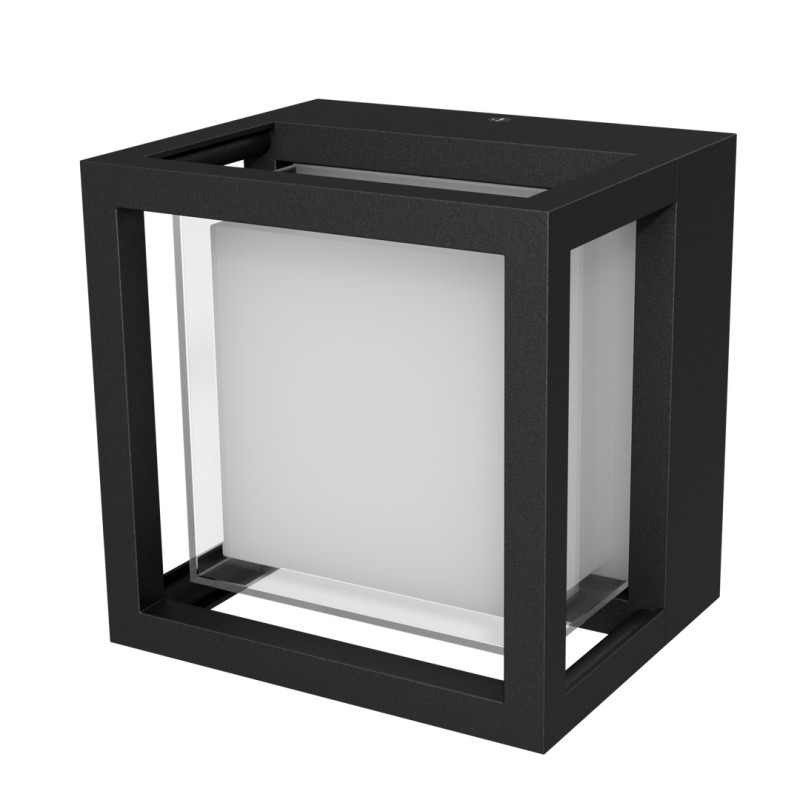 APPLIQUE DA ESTERNO IN ALLUMNIO E ACRILICO IP54 NERO  CCT ILLUMINAZIONE A 360° 12W