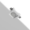 PORTAFARETTO DA INCASSO IN GFESSO CERAMICO 15X15 H5,5 COMPLETO DI PORTA LAMPADA GX53 CON ALETTE REGOLABILI