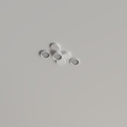 PORTAFARETTI DA INCASSO IN GESSO CERAMICO 55X40 H5 CM COMPLETO DI PORTA LAMPADA 3 GX53 CON ALETTE REGOLABILI