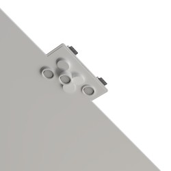 PORTAFARETTI DA INCASSO IN GESSO CERAMICO 55X40 H5 CM COMPLETO DI PORTA LAMPADA 3 GX53 CON ALETTE REGOLABILI