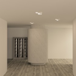 PORTAFARETTI DA INCASSO IN GESSO CERAMICO 55X40 H5 CM COMPLETO DI PORTA LAMPADA 3 GX53 CON ALETTE REGOLABILI