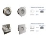 PORTAFARETTO DA INCASSO CON MOLLE IN ALLUMINIO CON CORNICE SILVER  QUADRATO IP65 PER 1 GU10 PORTALMPADE ESCLUSO INCASSO