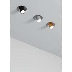 PORTAFARETTO DA INCASSO GESSO CERAMICO COMPLETO DI SPOT ORIENTABILE BIANCO PER 1 GU10 16,6X16,5H6CM MISURA DELLOSPOT8X5,3CM