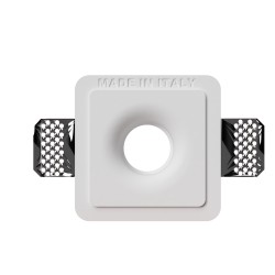 PORTAFARETTO DA INCASSO IN GESSO CERAMICO 10X10 H 8,5 CM COMPLETO DI POTRA FARETTO ANTISHOCK MINIGU10 MOLLA DI BLOCCO BIANCA