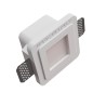 PORTAFARETTO DA INCASSO IN GESSO CERAMICO 10X10 H8,5 CM COMPLETO DI PORTA LAMPADA ANTISHOCK MINIGU10 DIFFUSORE E MOLLA DI BLOCC