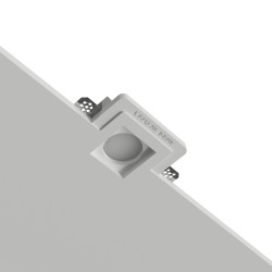 PORTAFARETTO DA INCASSO IN GESSO CERAMICO 12X12 H7,5 CM COMPLETO DI PORTA LAMPADA ANTISHOCK GU10 MOLLA DI BLOCCO BIANCA CON ALE