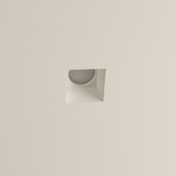 PORTAFARETTO DA INCASSO IN GESSO CERAMICO 15,5X15,5 H12 CM COMPLETO DI PORTA LAMPADA ANTISHOCK GU10 E MOLLA X BLOCCO BIANCA