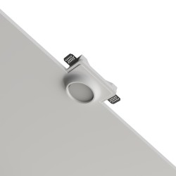 PORTAFARETTO DA INCASSO IN GESSO CERAMICO 15X15 H 3,8 COMPLETO DI PORTA LAMPADA GX53 CON ALETTE REGOLABILI
