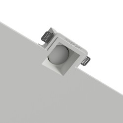 PORTAFARETTO DA INCASSO IN GESSO CERAMICO 15X15 H7 COMPLETO DI PORTA LAMPADA GX53 CON ALETTE REGOLABILI